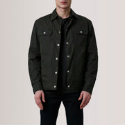 
Colberto Olive Waxed Canvas Trucker Giacca in Pelle da Uomo For Men in Olive Waxed Cotton Canvas - Vista frontale e silhouette sartoriale | Acquista online