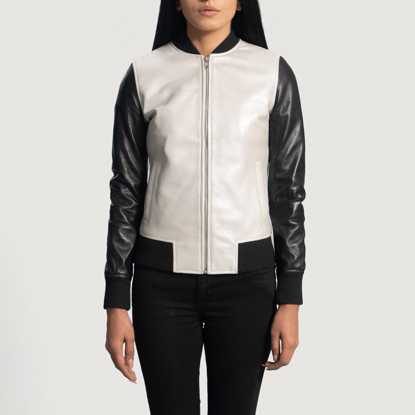 Cole Silver Bomber in Pelle da Donna