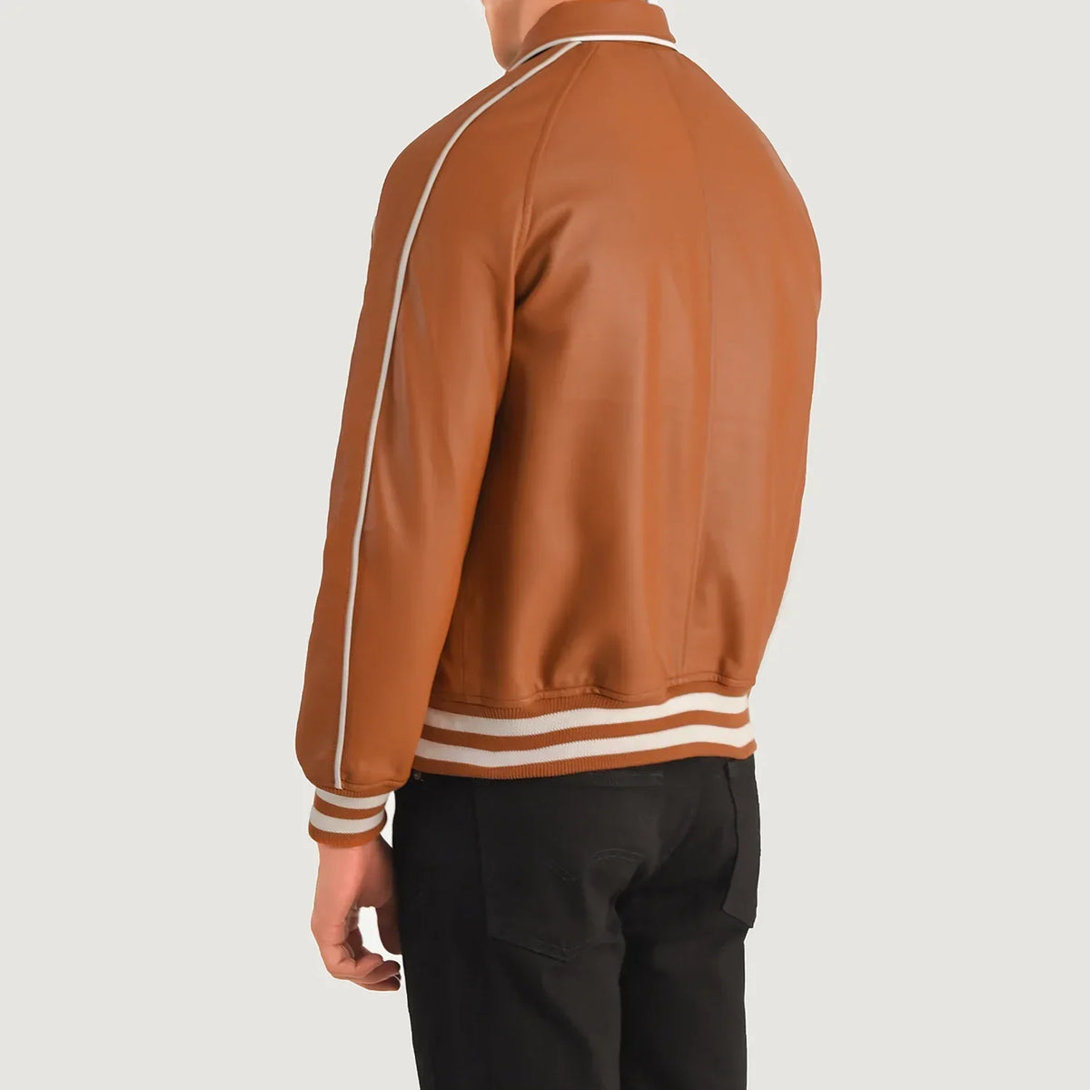 Authentic Sheepskin Leather with Semi-aniline Finish Grain Texture &amp; Heavy-Duty Seam Stitching Detail
