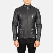 Dettaglio ravvicinato of Band with Snap Button &amp; Zipper Hardware on Men's Damian Grey Suede Biker Jacket
