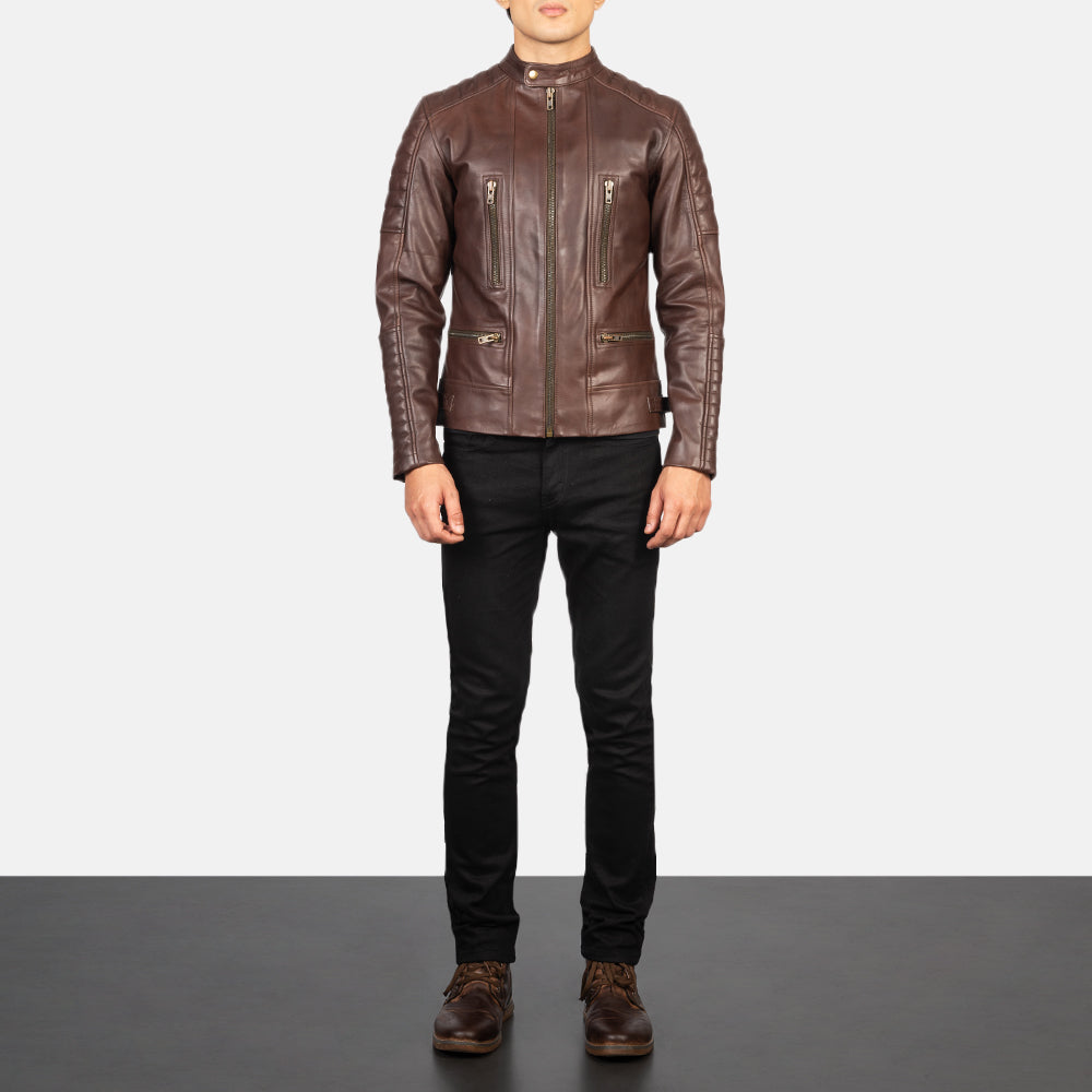 Damian Giacca Biker in Pelle da Uomo – Vista prodotto alternativa 3