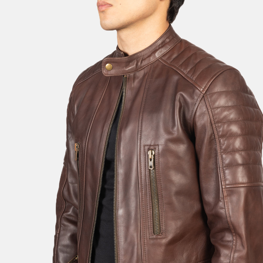 Damian Giacca Biker in Pelle da Uomo – Vista prodotto alternativa 6