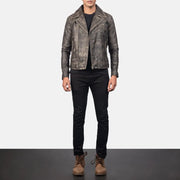 Danny Trapuntato Giacca Biker in Pelle da Uomo – Vista prodotto alternativa 3