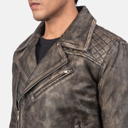 Danny Trapuntato Giacca Biker in Pelle da Uomo – Vista prodotto alternativa 5