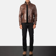 Darren Giacca Biker in Pelle da Uomo – Vista prodotto alternativa 3