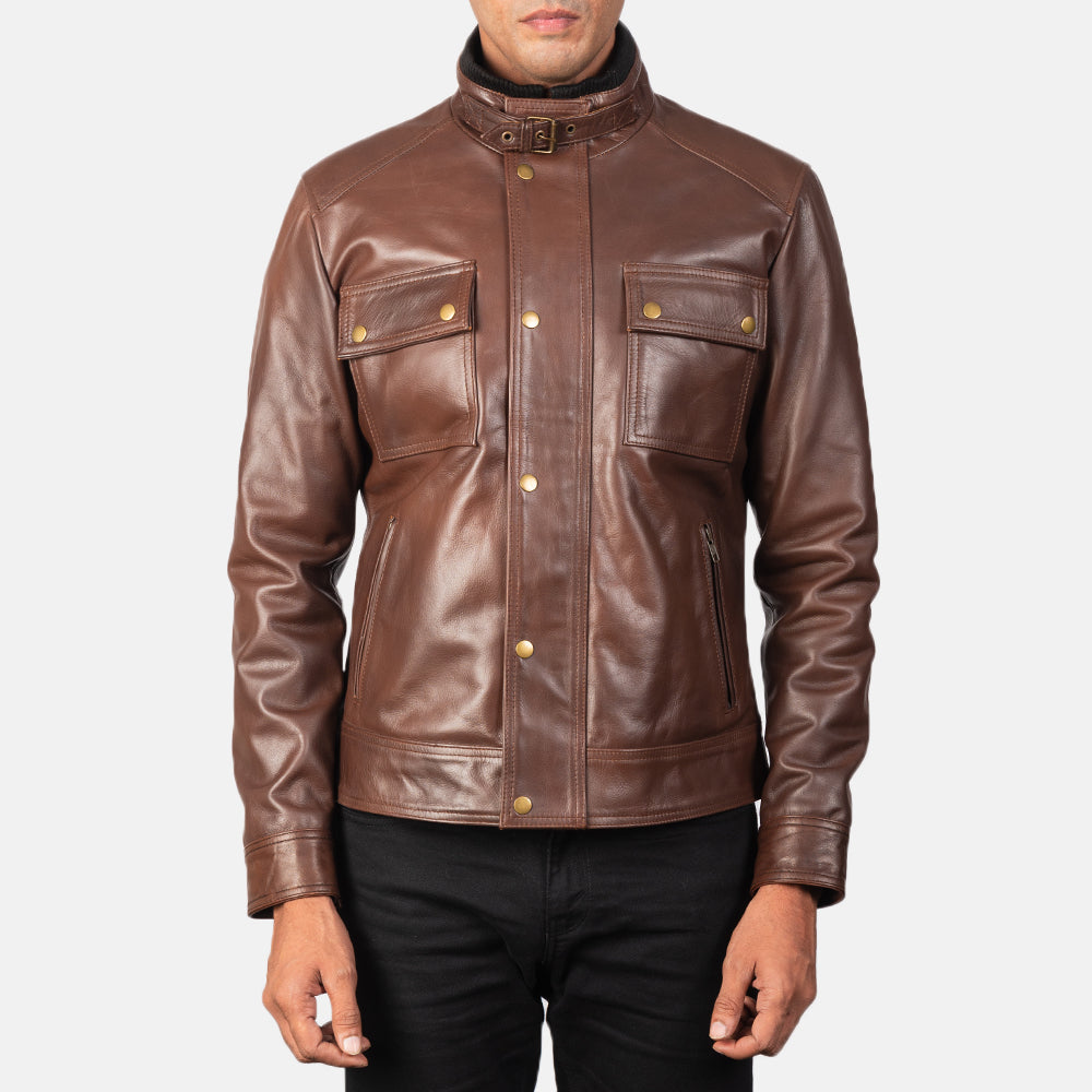 Darren Giacca Biker in Pelle da Uomo – Vista prodotto alternativa 4