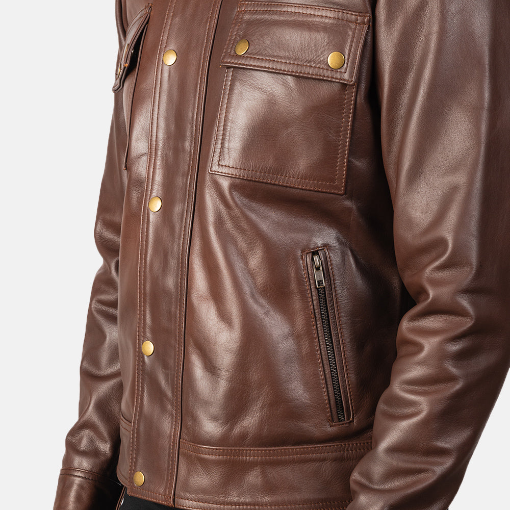 Darren Giacca Biker in Pelle da Uomo – Vista prodotto alternativa 6