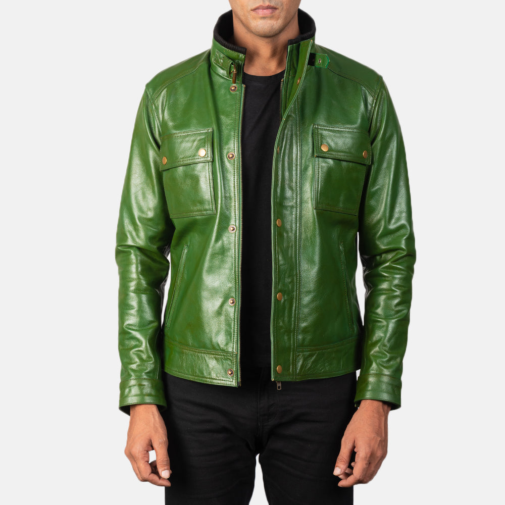 Darren Giacca Biker in Pelle da Uomo – Vista prodotto alternativa 1