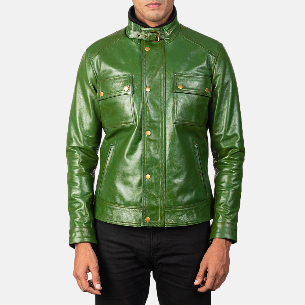 Darren Giacca Biker in Pelle da Uomo – Vista prodotto alternativa 3