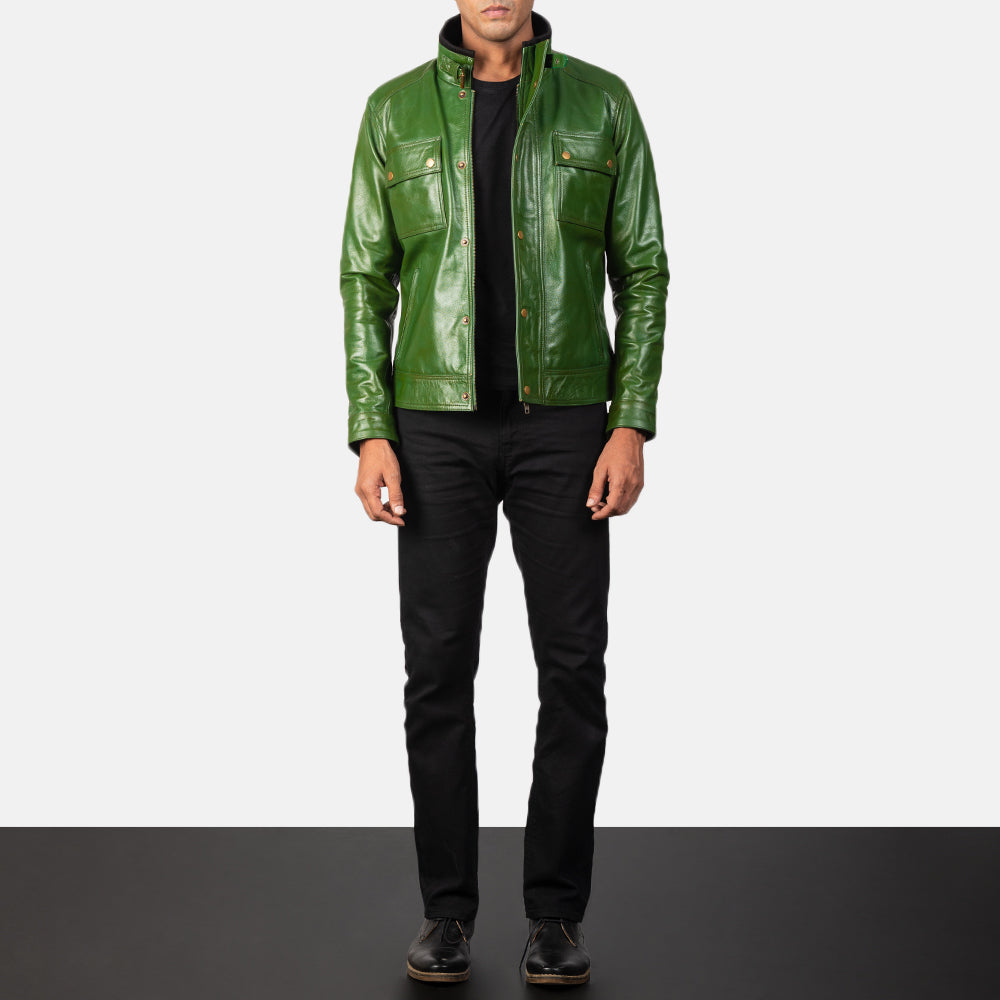 Darren Giacca Biker in Pelle da Uomo – Vista prodotto alternativa 4