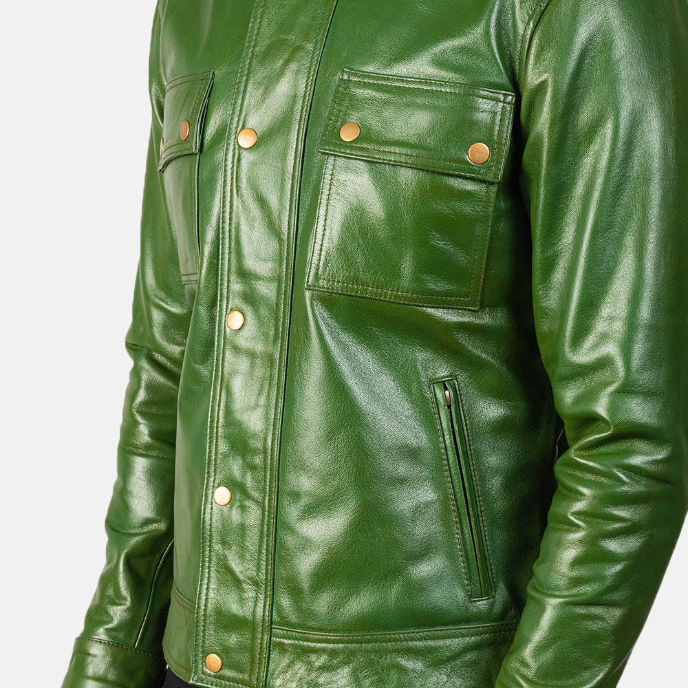 Darren Giacca Biker in Pelle da Uomo – Vista prodotto alternativa 6