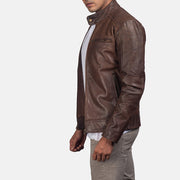 Dean Nero Giacca Biker in Pelle da Uomo – Vista prodotto alternativa 4