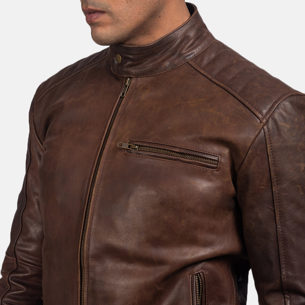 Dean Nero Giacca Biker in Pelle da Uomo – Vista prodotto alternativa 6