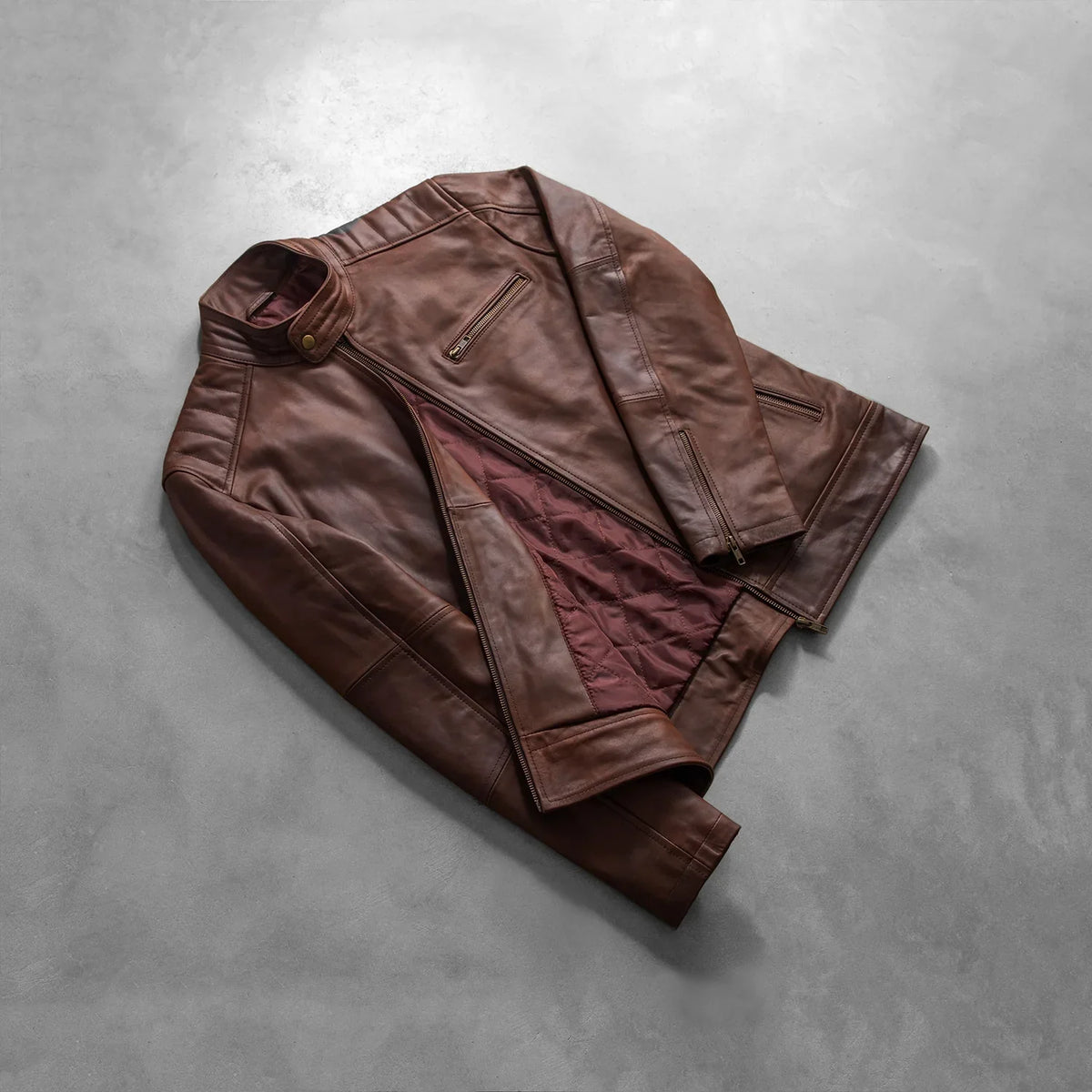 Dean Nero Giacca Biker in Pelle da Uomo – Vista prodotto alternativa 8