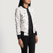 White Sheepskin Dip &amp;Amp; Dye Bomber Jacket - Vista posteriore Showing Tailored Shoulder Fit &amp; Clean Hemline