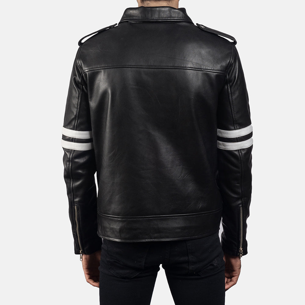 Dettaglio ravvicinato of Shirt &amp; Zipper Hardware on Dragonhide Nero Giacca in Pelle da Uomo