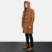 
Khaki Synthetic Wool Trench Coat - Vista posteriore con spalle definite e orlo pulito