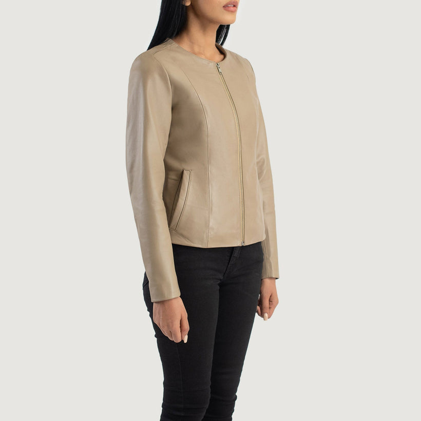 Elixir Collarless Giacca in Pelle da Donna