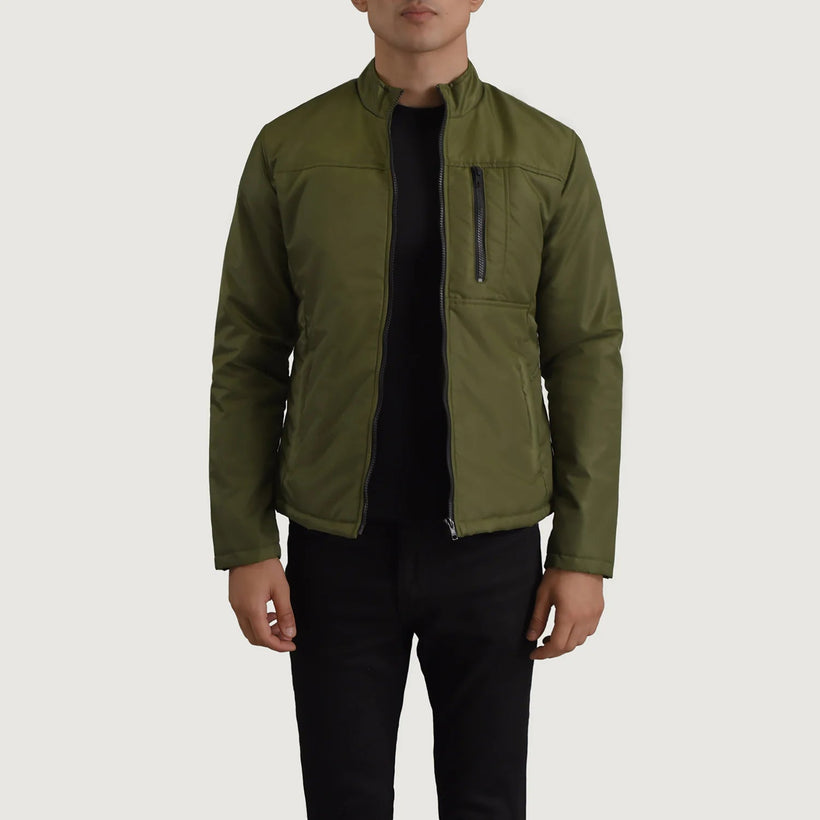 Elliot Verde Lightweight Giacca in Pelle da Uomo
