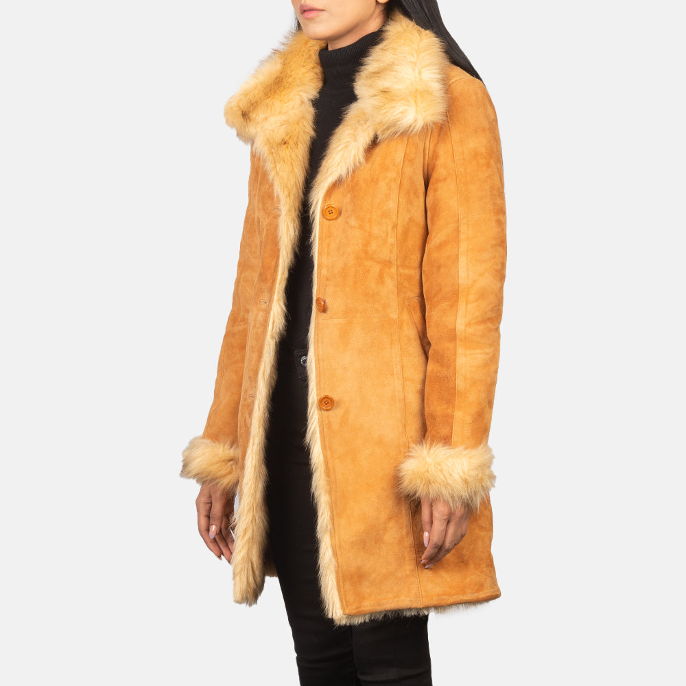 
Erica Shearling Cappotto in Pelle da Donna - Vista posteriore con spalle definite e orlo pulito