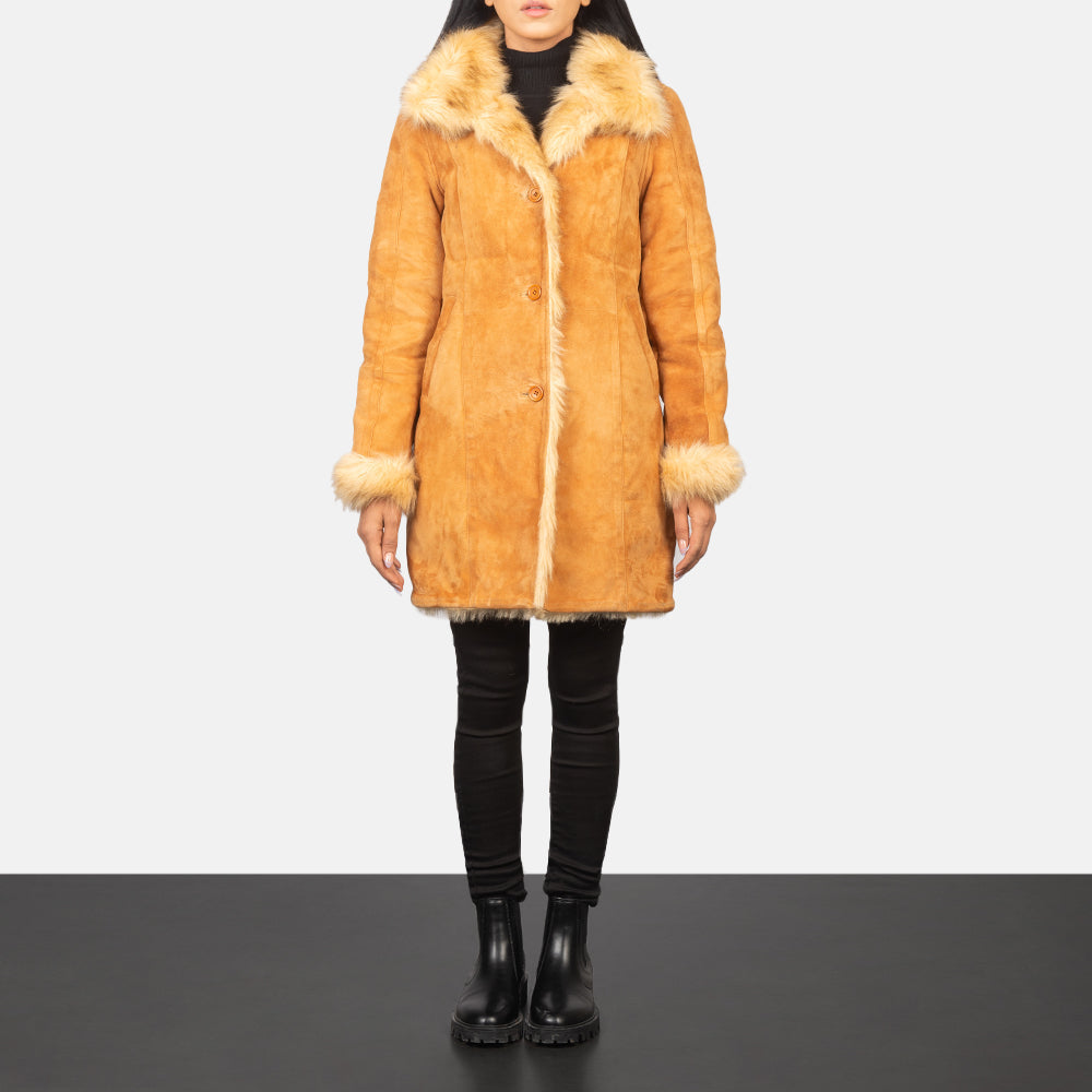 
Erica Shearling Cappotto in Pelle da Donna - Vista laterale che mostra il taglio ergonomico delle maniche