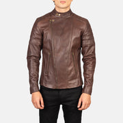 Faisor Mocha Giacca Biker in Pelle da Uomo – Vista prodotto alternativa 5