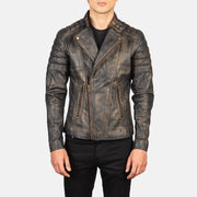 Faisor Mocha Giacca Biker in Pelle da Uomo – Vista prodotto alternativa 1