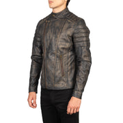 Faisor Mocha Giacca Biker in Pelle da Uomo – Vista prodotto alternativa 2