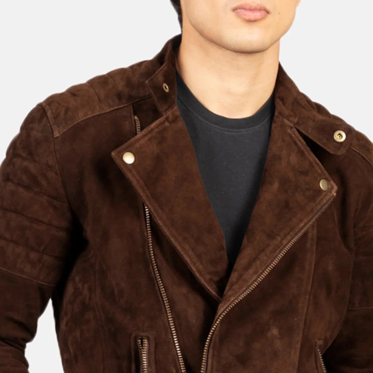 Faisor Mocha Giacca Biker in Pelle da Uomo – Vista prodotto alternativa 6
