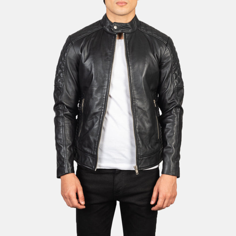 Fernando Trapuntato Giacca Biker in Pelle da Uomo