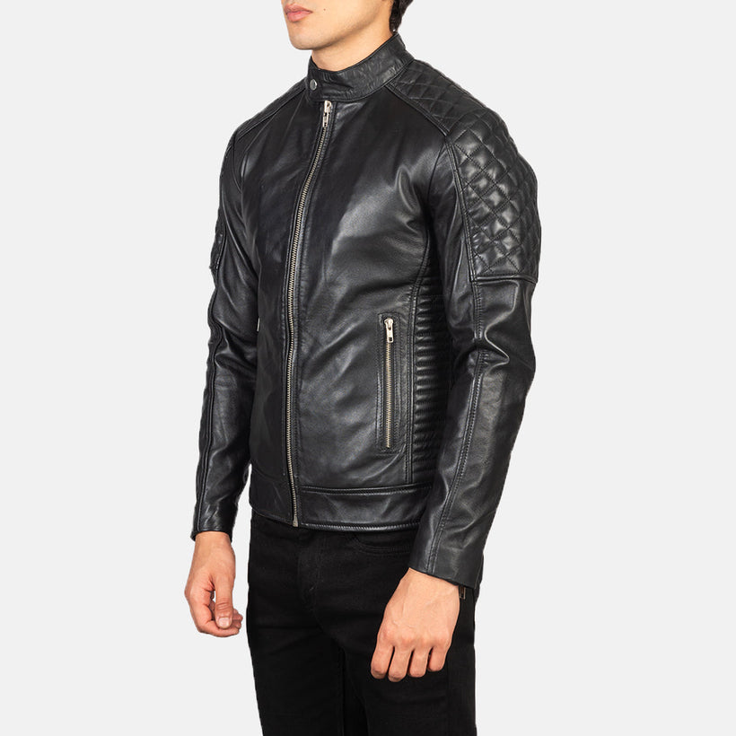 Fernando Trapuntato Giacca Biker in Pelle da Uomo