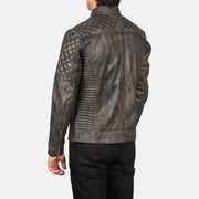 Fernando Trapuntato Giacca Biker in Pelle da Uomo – Vista prodotto alternativa 5