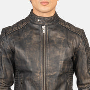 Fernando Trapuntato Giacca Biker in Pelle da Uomo – Vista prodotto alternativa 6