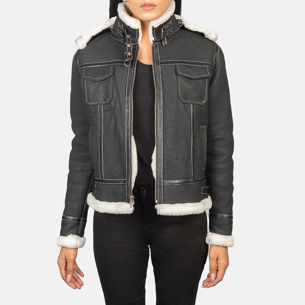 
Fiona Hooded Giacca in Shearling da Donna – alternate product view 1