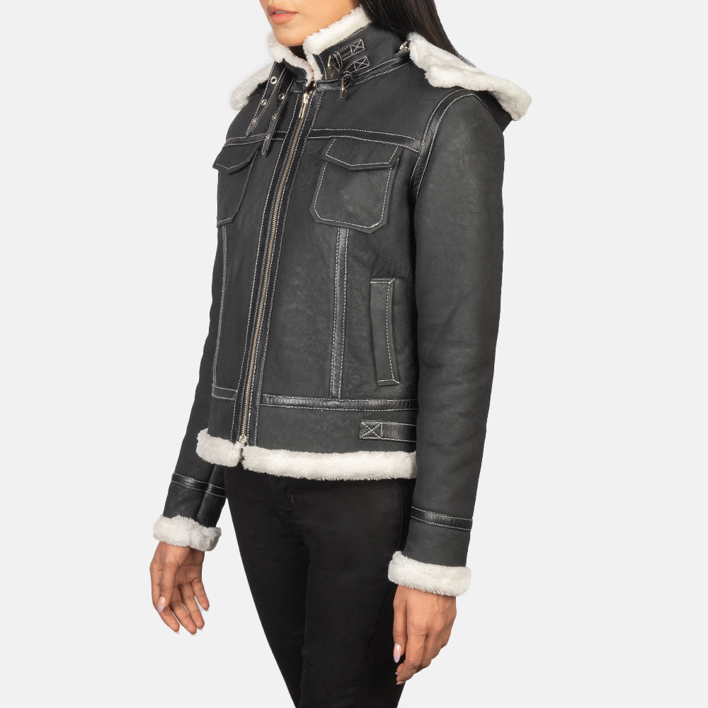
Fiona Hooded Giacca in Shearling da Donna – alternate product view 2