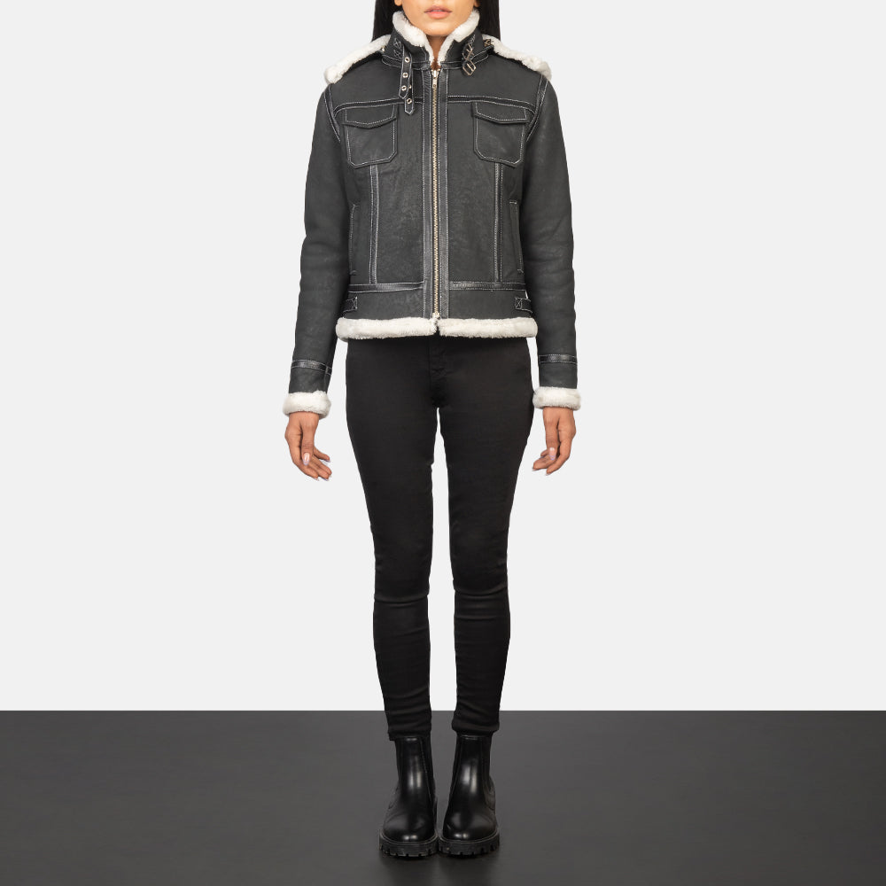 
Fiona Hooded Giacca in Shearling da Donna – alternate product view 3