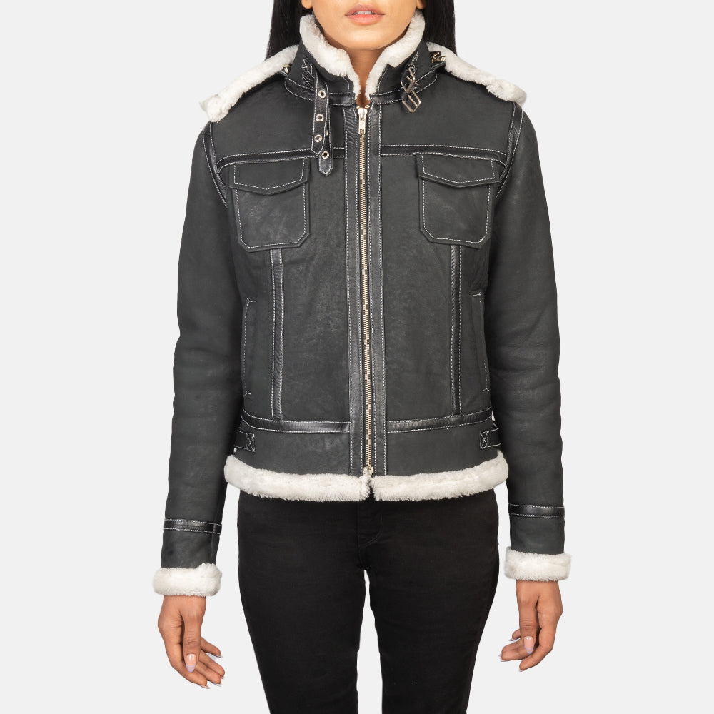 
Fiona Hooded Giacca in Shearling da Donna – alternate product view 4