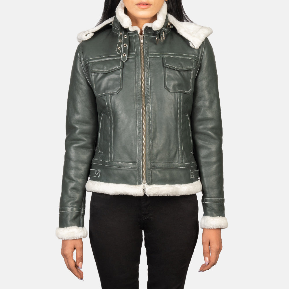 
Fiona Hooded Giacca in Shearling da Donna – alternate product view 1