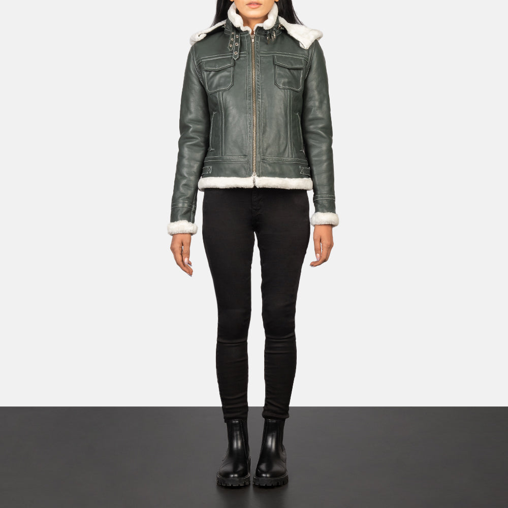 
Fiona Hooded Giacca in Shearling da Donna – alternate product view 2