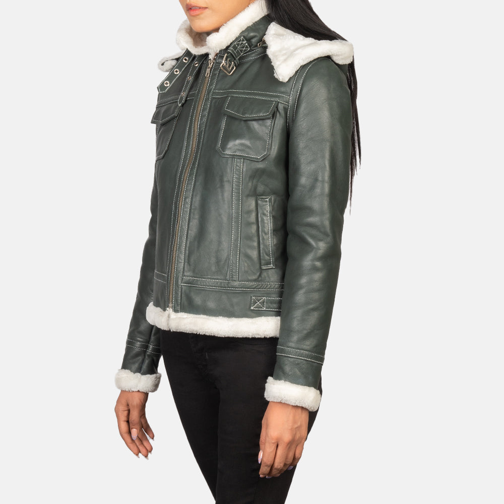 
Fiona Hooded Giacca in Shearling da Donna – alternate product view 3
