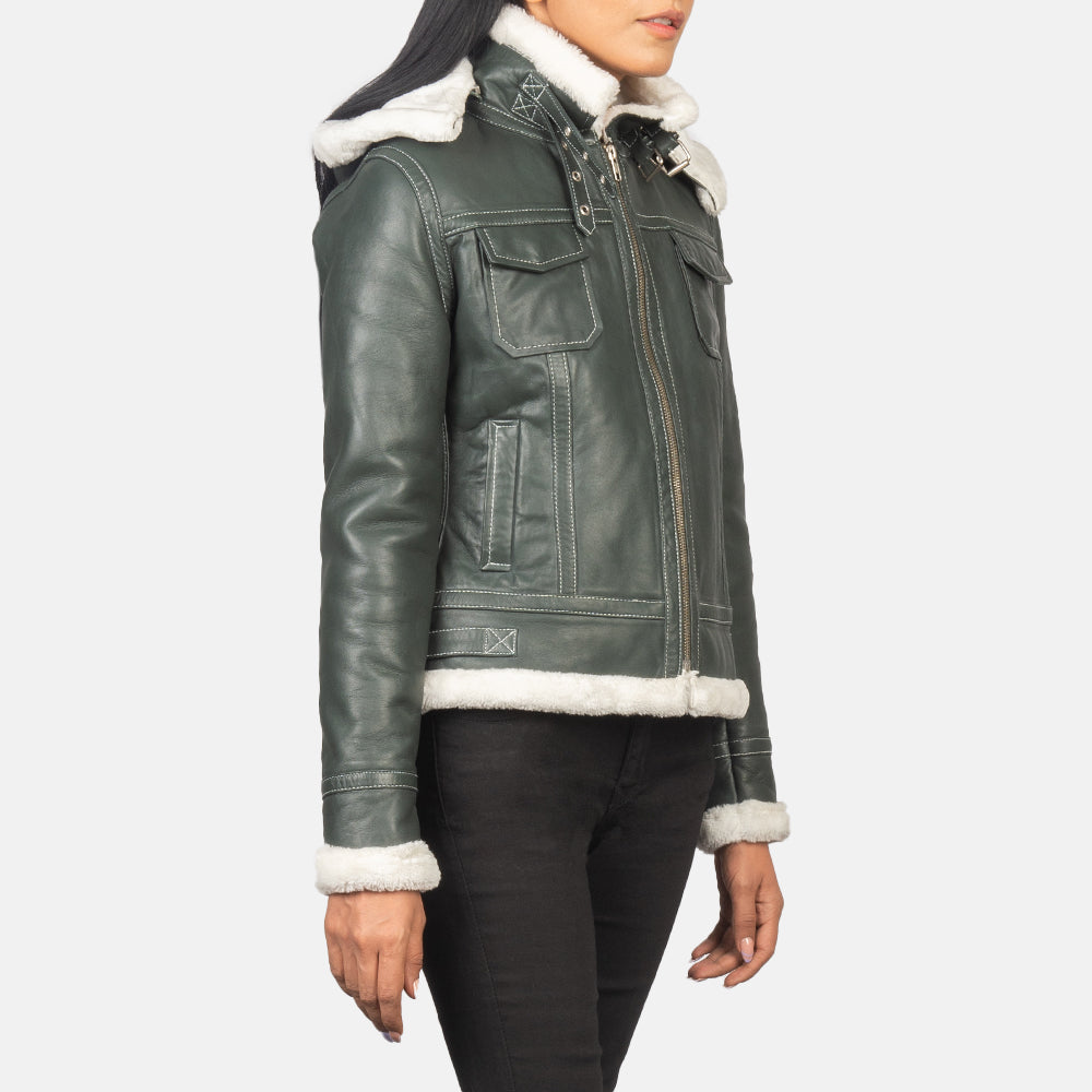 
Fiona Hooded Giacca in Shearling da Donna – alternate product view 4