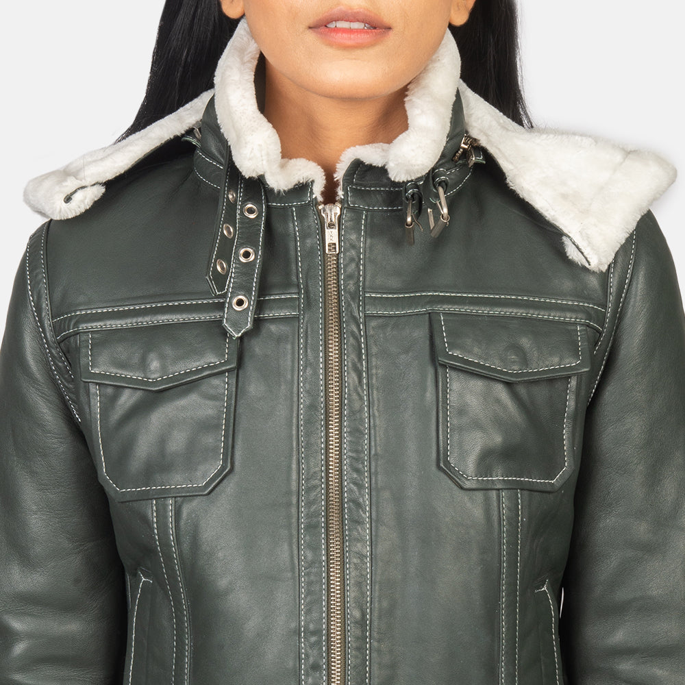 
Fiona Hooded Giacca in Shearling da Donna – alternate product view 6