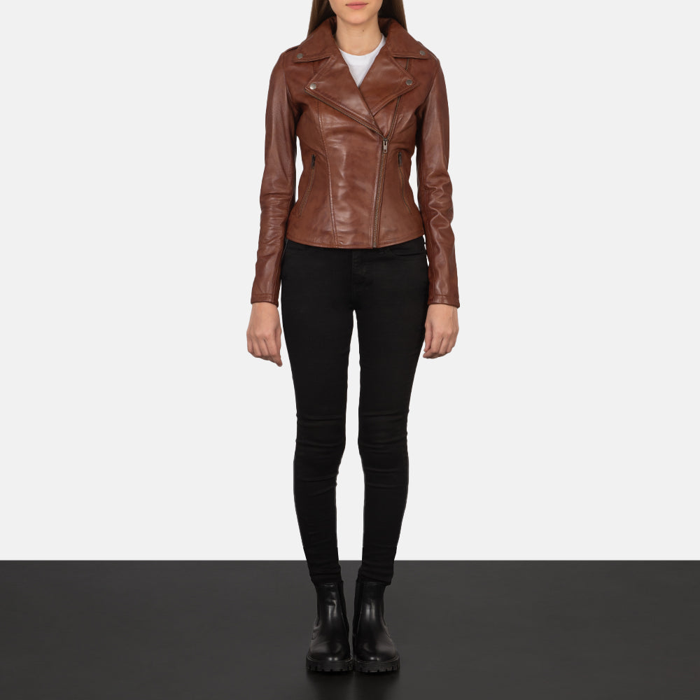 Flashback Giacca Biker in Pelle da Donna – Vista prodotto alternativa 4