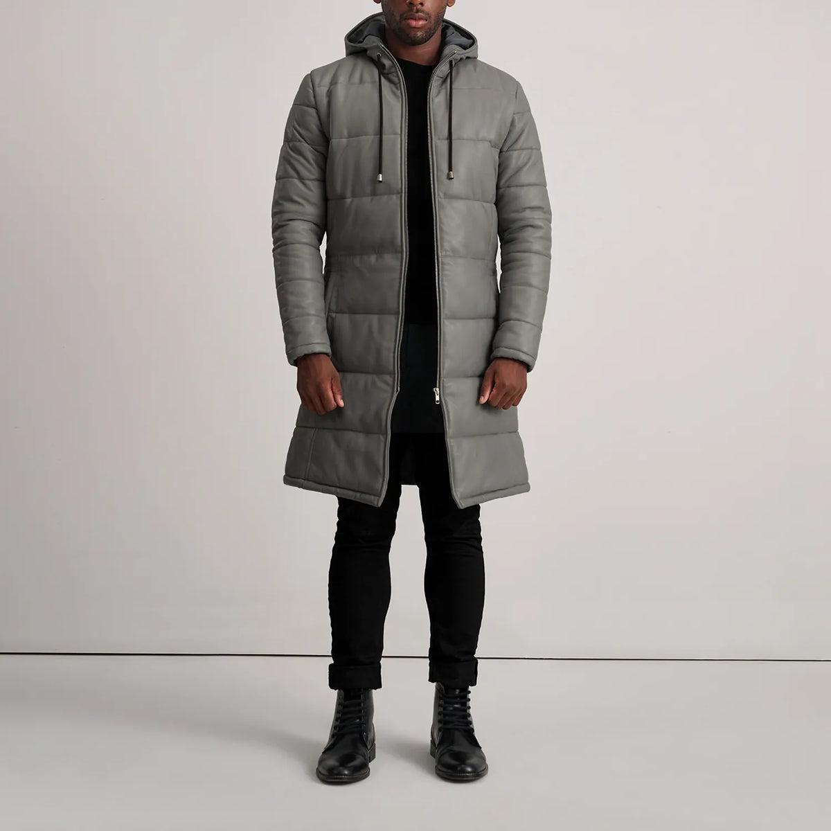 
Floyd Cappotto in Pelle Cuoio Puffer Giacca in Pelle da Uomo – alternate product view 3