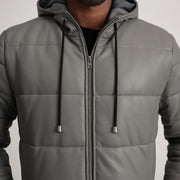 
Floyd Cappotto in Pelle Cuoio Puffer Giacca in Pelle da Uomo – alternate product view 4