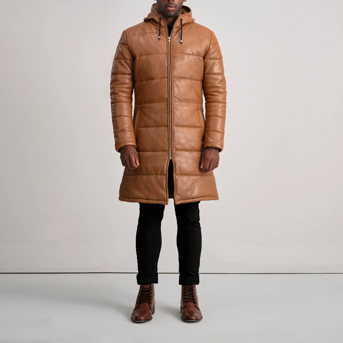 
Floyd Cappotto in Pelle Cuoio Puffer Giacca in Pelle da Uomo – alternate product view 3