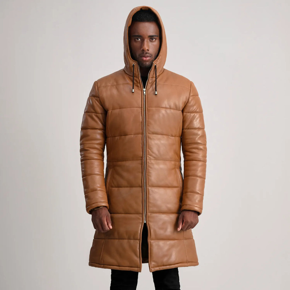 
Floyd Cappotto in Pelle Cuoio Puffer Giacca in Pelle da Uomo – alternate product view 4