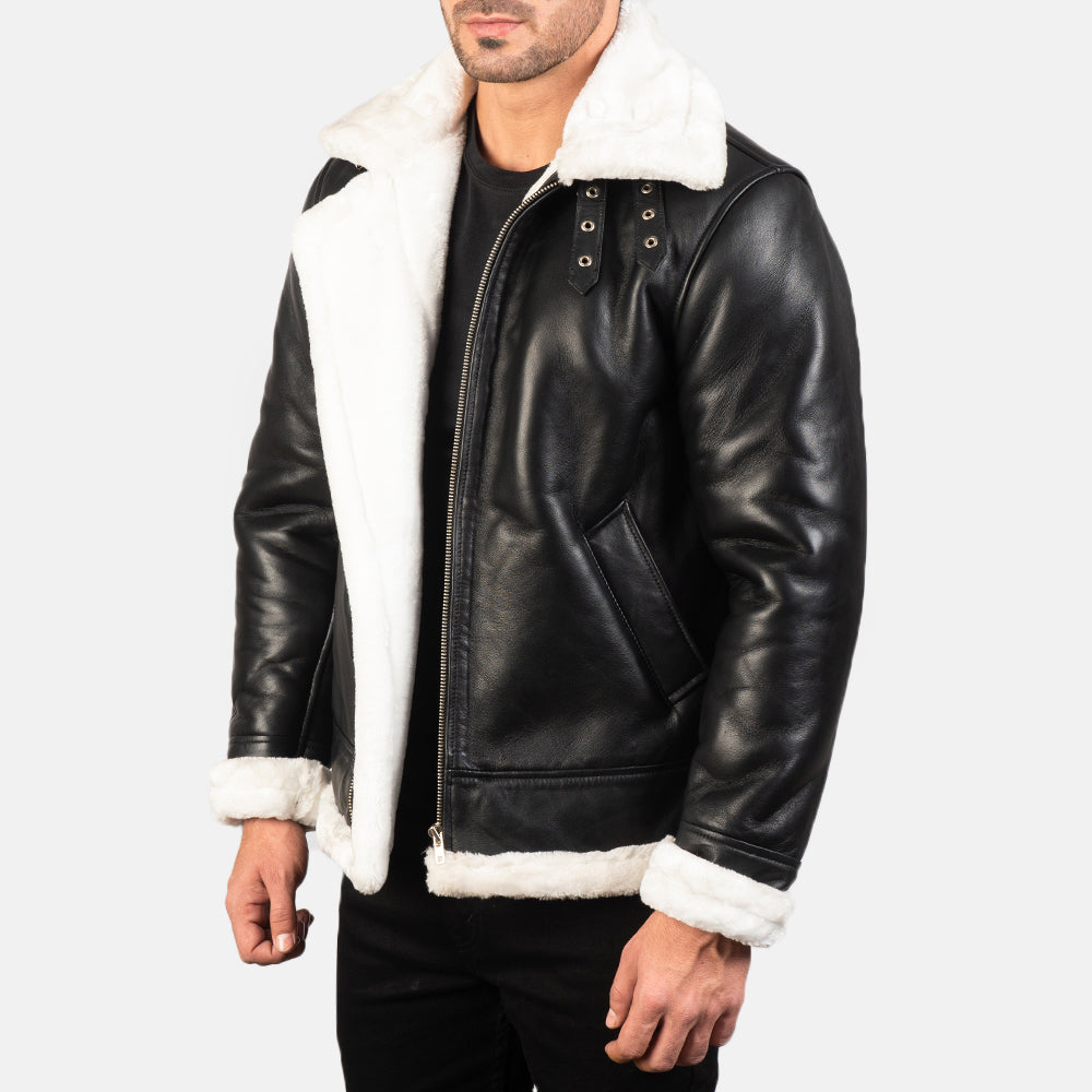 Francis B-3 Nero Bomber in Pelle da Uomo – Vista prodotto alternativa 2