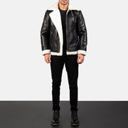 Francis B-3 Nero Bomber in Pelle da Uomo – Vista prodotto alternativa 3