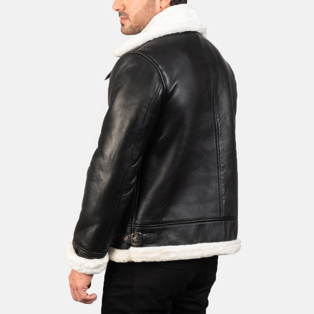 Francis B-3 Nero Bomber in Pelle da Uomo – Vista prodotto alternativa 5